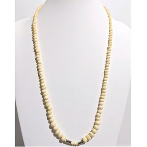 Long Vintage 80's Silver & Real Bone Necklace